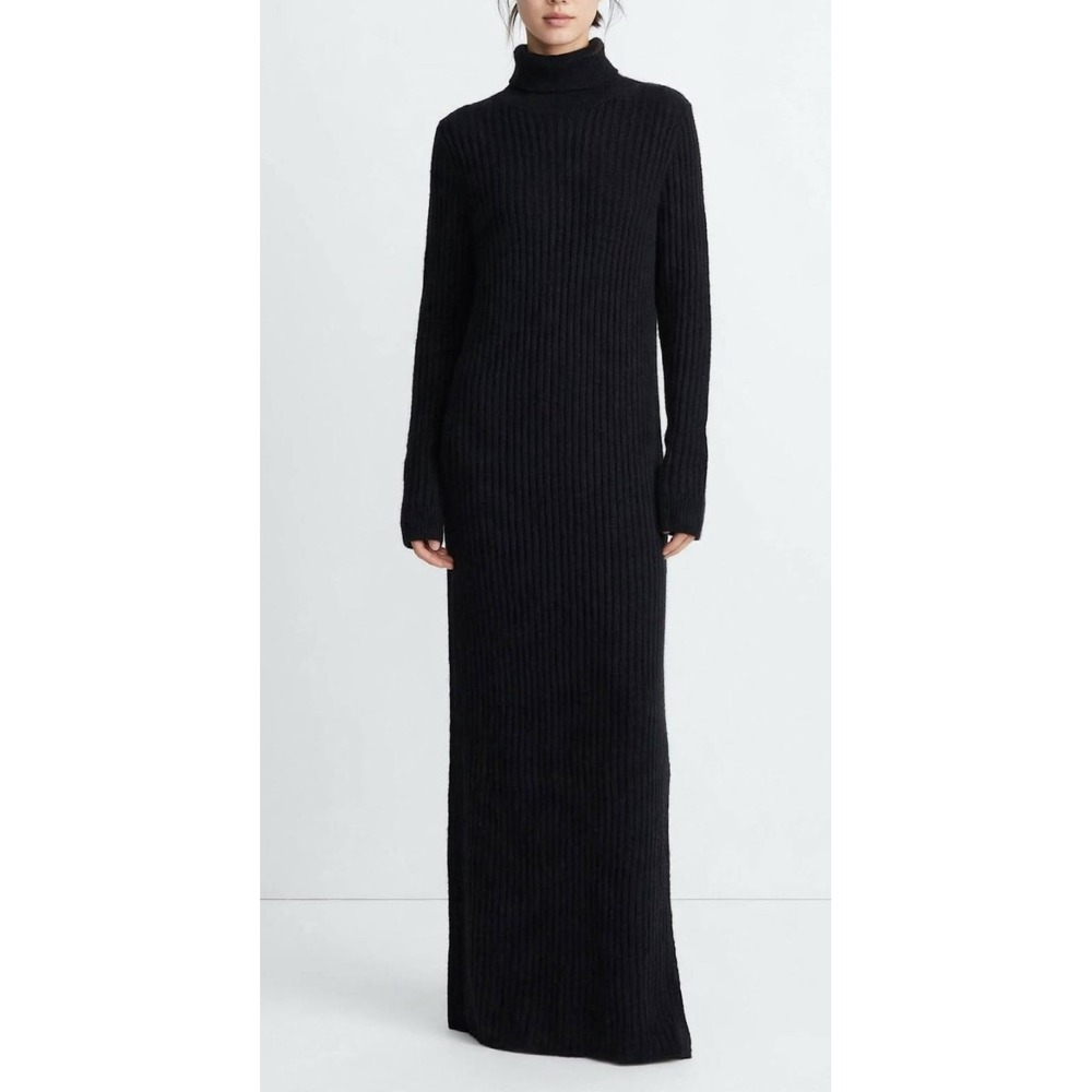 Asos Womens Sz 12 Black Sweater Maxi Dress Minimalist Preppy City Coastal NWOT